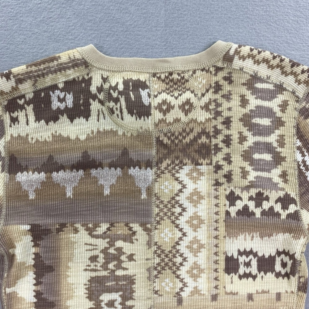 Polo Ralph Lauren Dress Womens Extra Small Beige Henley Maxi Aztec Patch Print - Picture 8 of 13